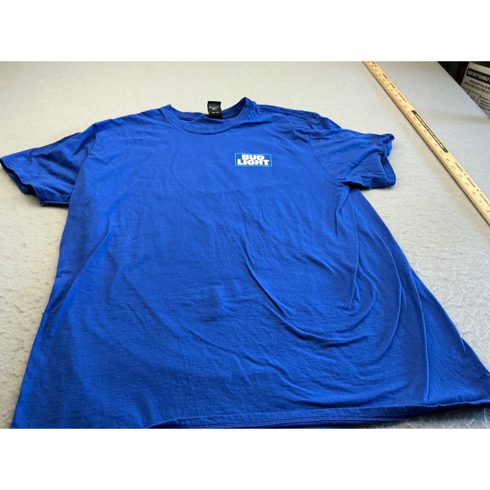 Bud Light T-Shirt MVP OF THE BBQ Graphic Blue Cotton XL Gameday Style